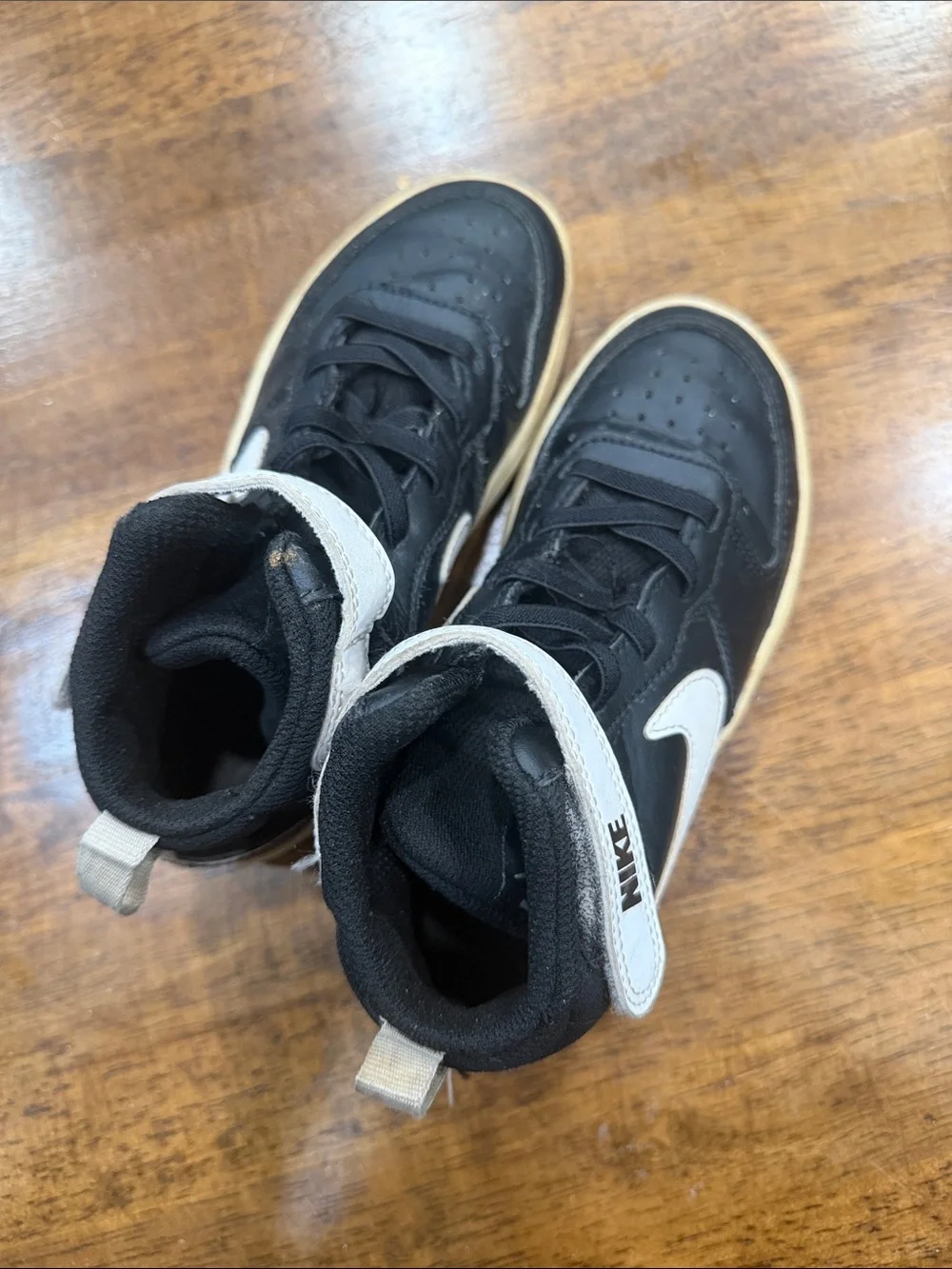 Nike Kids Black and White High-Top Basketball Sneakers